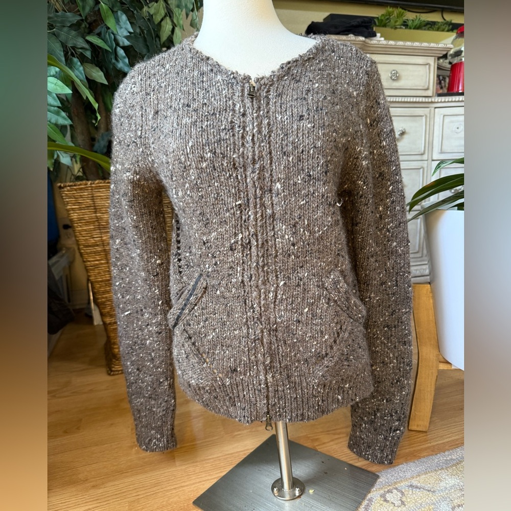 Veronica Beard Gray Textured Knit cardigan – Size S – (see description)
